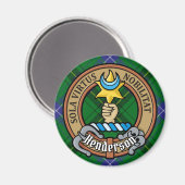 Aimant Clan Henderson Crest sur Tartan (Recto/Verso)