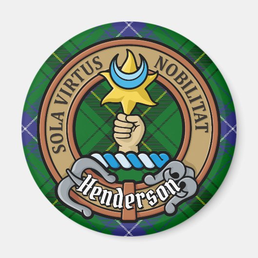 Aimant Clan Henderson Crest sur Tartan (Devant)