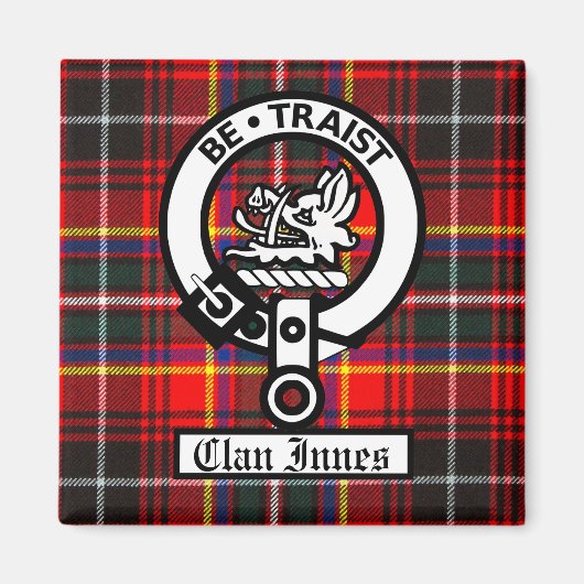 Aimant Clan Innes Crest Badge et Tartan (Devant)