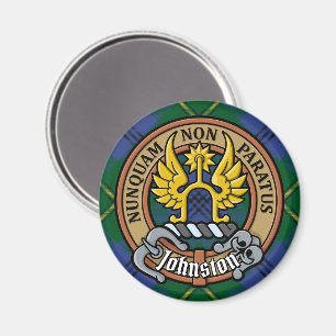 Aimant Clan Johnston Crest sur Tartan