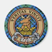 Aimant Clan Keith Crest sur Tartan (Devant)