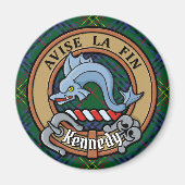 Aimant Clan Kennedy Crest sur Tartan (Devant)