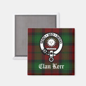 Aimant Clan Kerr Tartan et Insigne de crête (Recto/Verso)