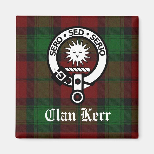 Aimant Clan Kerr Tartan et Insigne de crête (Devant)