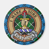 Aimant Clan Kirkpatrick Crest sur Tartan (Devant)