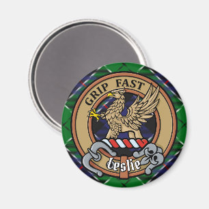 Aimant Clan Leslie Crest sur la chasse Tartan