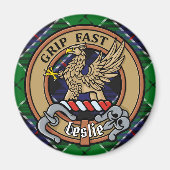 Aimant Clan Leslie Crest sur la chasse Tartan (Devant)
