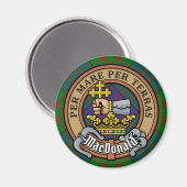 Aimant Clan MacDonald Crest sur Tartan (Recto/Verso)