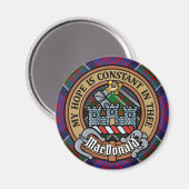 Aimant Clan MacDonald de Clanranald Crest sur Tartan (Recto/Verso)