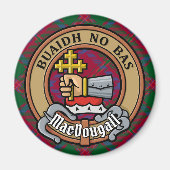 Aimant Clan MacDougall Crest sur Tartan (Devant)