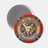 Aimant Clan MacFarlane Crest sur Tartan (Recto/Verso)