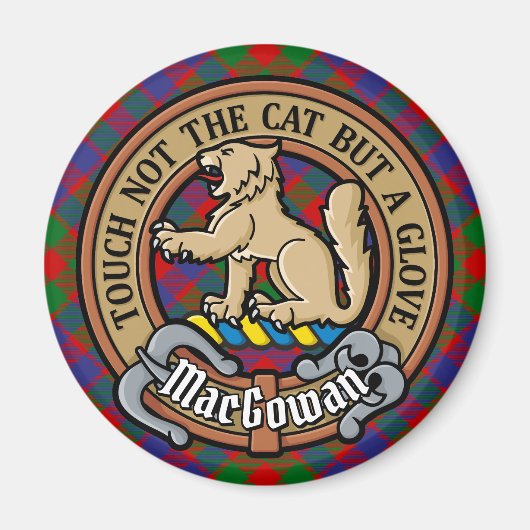 Aimant Clan MacGowan Crest sur Tartan (Devant)