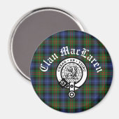 Aimant Clan MacLaren Crest Badge & Tartan personnalisable (Recto/Verso)
