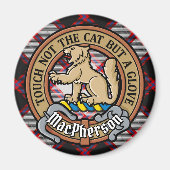 Aimant Clan MacPherson Crest sur la chasse Tartan (Devant)