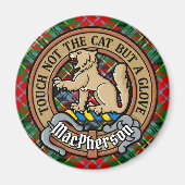 Aimant Clan MacPherson Crest sur Tartan (Devant)