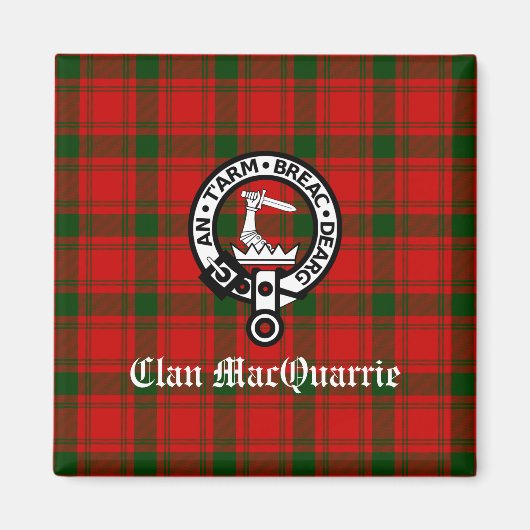 Aimant Clan MacQuarrie Tartan et Crest (Devant)