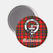 Aimant Clan Matheson Crest Badge et Tartan (Recto/Verso)