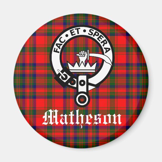 Aimant Clan Matheson Crest Badge et Tartan (Devant)