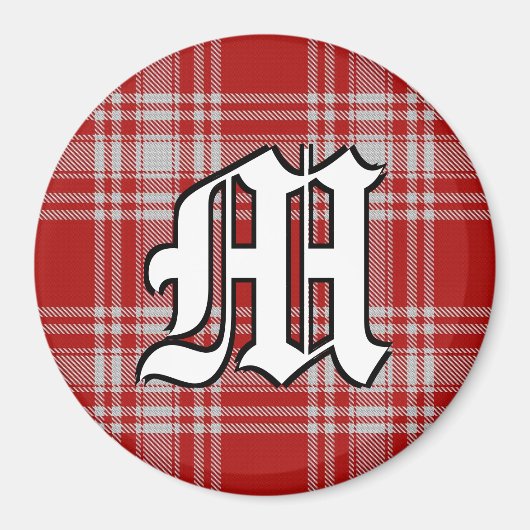 Aimant Clan Menzies Tartan rouge et blanc Accents Plaid (Devant)