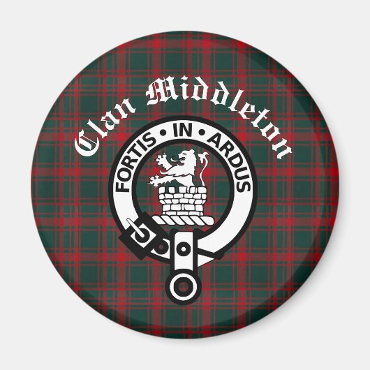 Aimant Clan Middleton Crest Badge et Tartan (Devant)