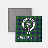 Aimant Clan Oliphant Crest Badge et Tartan (Recto/Verso)