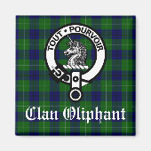 Aimant Clan Oliphant Crest Badge et Tartan (Devant)