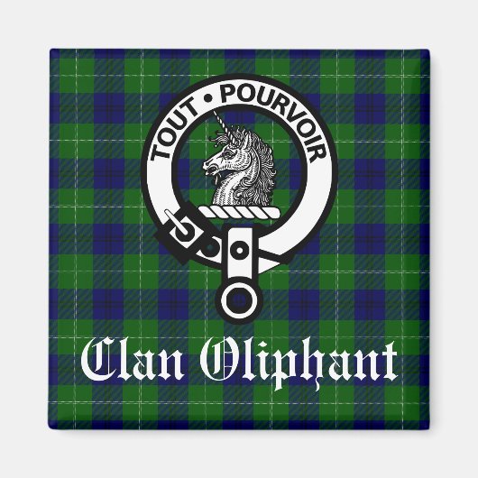 Aimant Clan Oliphant Crest Badge et Tartan (Devant)