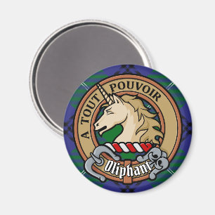 Aimant Clan Oliphant Crest sur Tartan