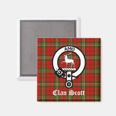 Aimant Clan Scott Crest Badge et Tartan (Recto/Verso)