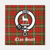 Aimant Clan Scott Crest Badge et Tartan (Devant)