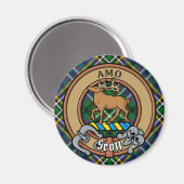 Aimant Clan Scott Crest sur Green Tartan (Recto/Verso)