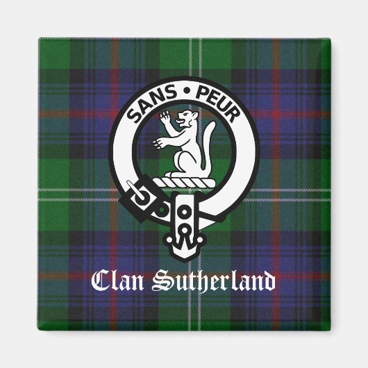 Aimant Clan Sutherland Crest & Tartan (Devant)