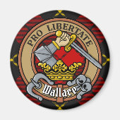 Aimant Clan Wallace Crest sur Tartan (Devant)