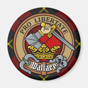 Aimant Clan Wallace Crest sur Tartan