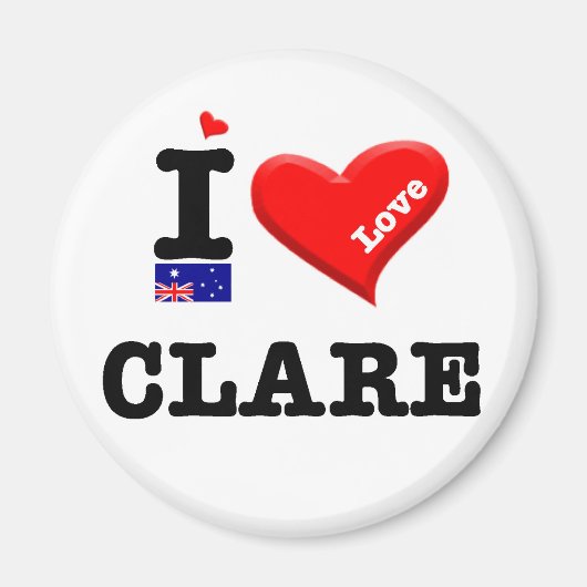 Aimant CLARE - I Love (Devant)