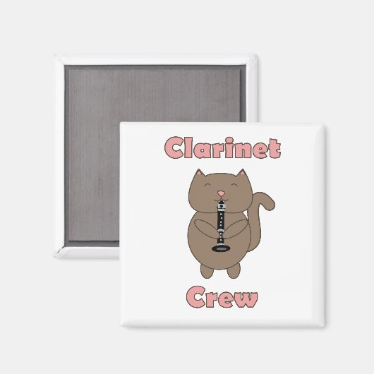 Aimant Clarinet Crew Chat rose Brown drôle (Recto/Verso)