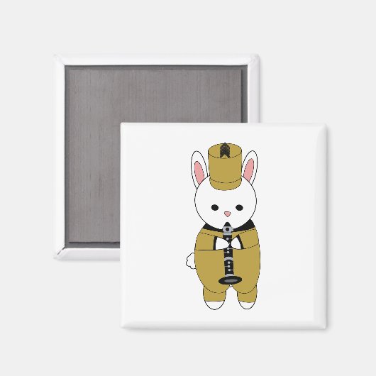 Aimant Clarinet Rabbit Marching Band Or Noir (Recto/Verso)