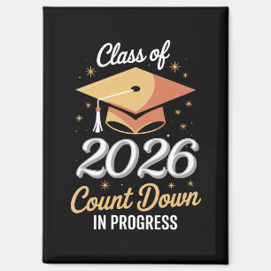 Aimant Classe 2026 compte à rebours en cours Personnalisé