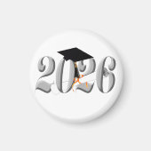 Aimant Classe Argent de 2026 Graduation (Devant)