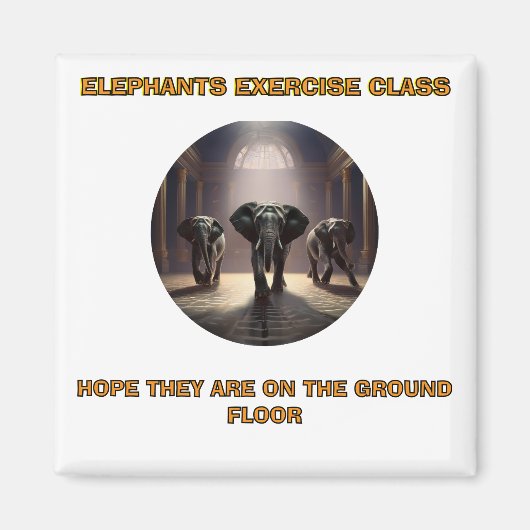 Aimant Classe de danse des éléphants (Devant)