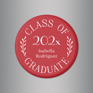 Aimant Classe de l'année Nom du diplômé Typographie Rouge