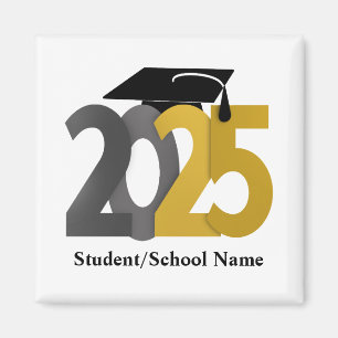 Aimant Classe or et argent de 2025 Graduation