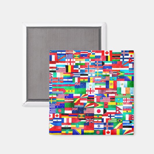 Aimant Classement international du drapeau (Recto/Verso)