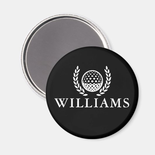 Aimant Classic Black And White Personalized Name Monogram (Recto/Verso)