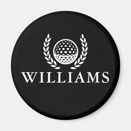 Aimant Classic Black And White Personalized Name Monogram (Devant)