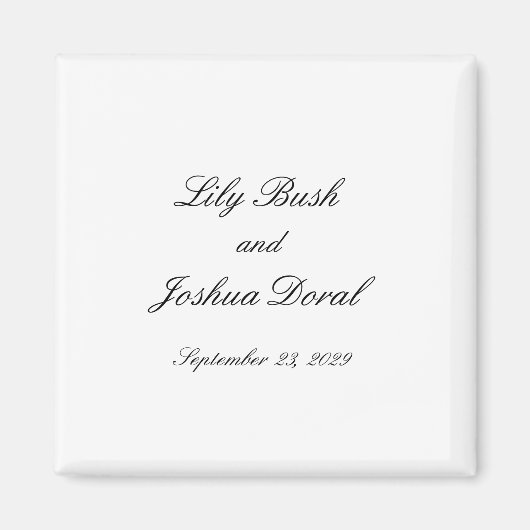 Aimant Classic Black and White Timeless Wedding (Devant)