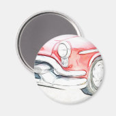 Aimant Classic Car rouge (Recto/Verso)