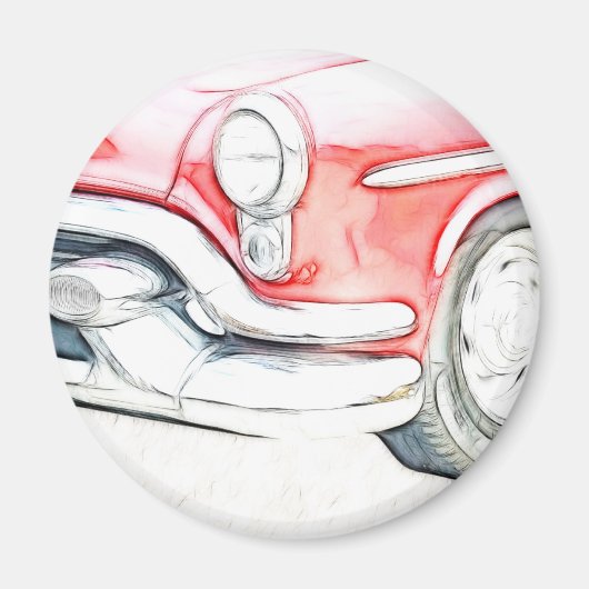Aimant Classic Car rouge (Devant)