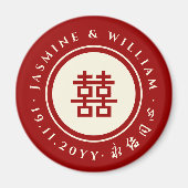Aimant Classic Cercle Double Bonheur Mariage chinois (Devant)
