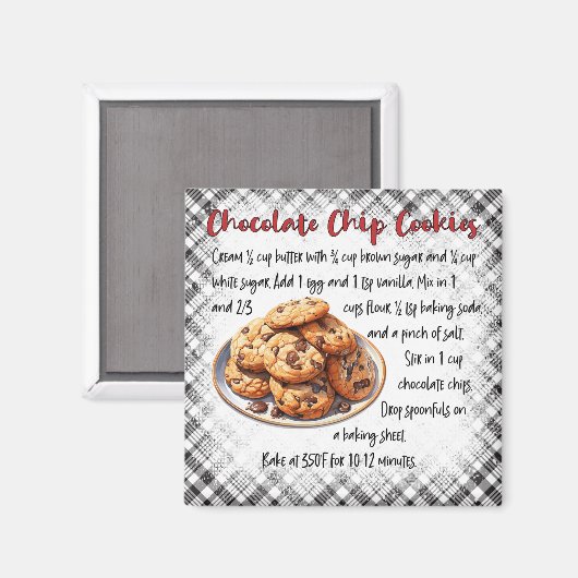 Aimant Classic Chocolate Chip Cookie Recipe Kitchen Decor (Recto/Verso)
